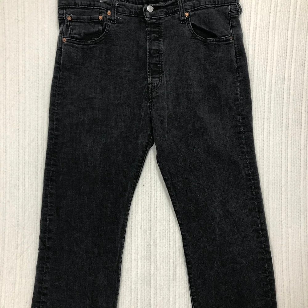 Levis 501 Original Fit Jeans 38x30‎ Faded Black Straight Leg Button Fly Denim